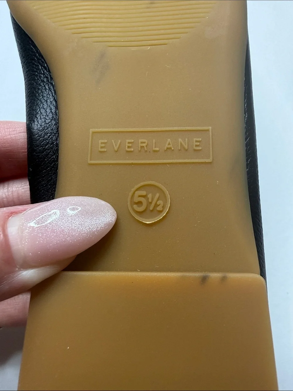 Everlane Day Glove Flat Black Leather Ballet Slip On Size 5.5 NWOB Chic